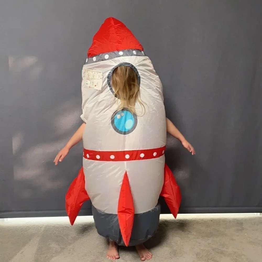 Kids Unisex Inflatable Rocket Ship Halloween Costume One Size Fits Most